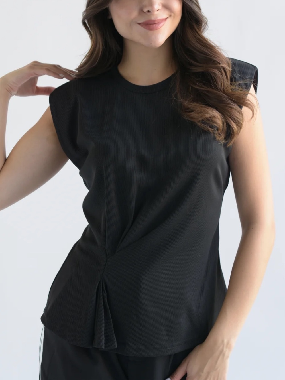 Black Sleeveless Twist-Detail Women's Top size M